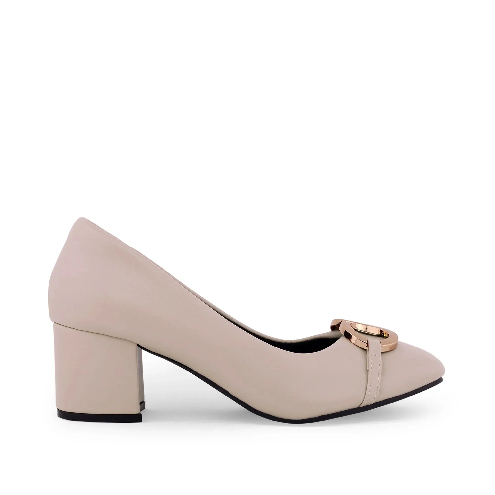 Gabbana Square Toe Beige Pumps