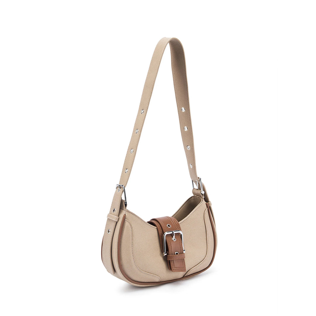 Monroe Chic White Beige Shoulder Bag