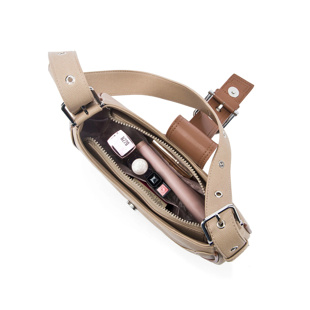 Monroe Chic White Beige Shoulder Bag