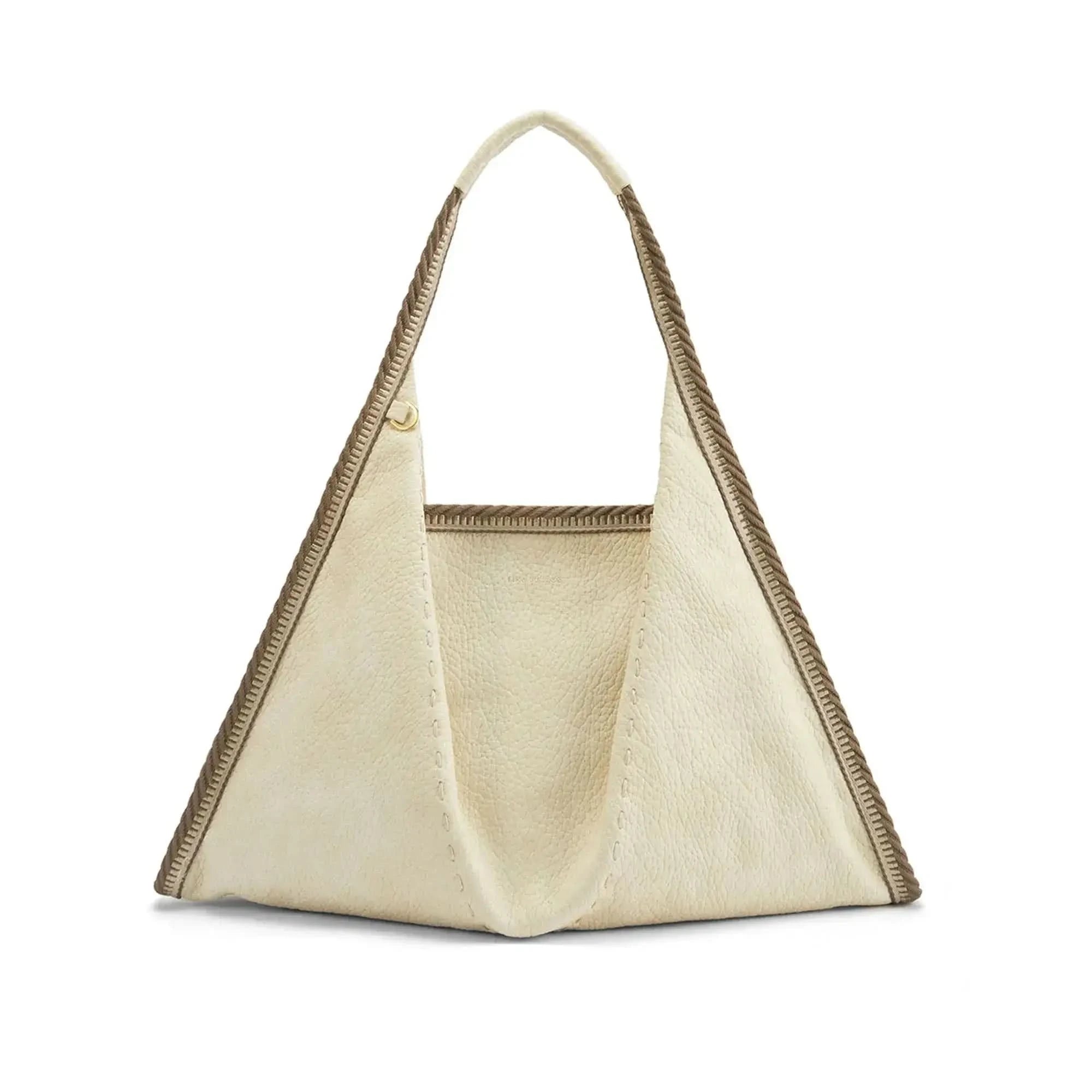 Avril Beige Stylized Hobo Tote