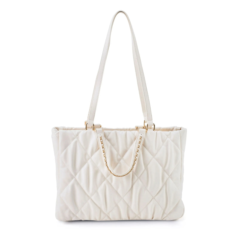 Maddie Quilted  Black Tote Bag