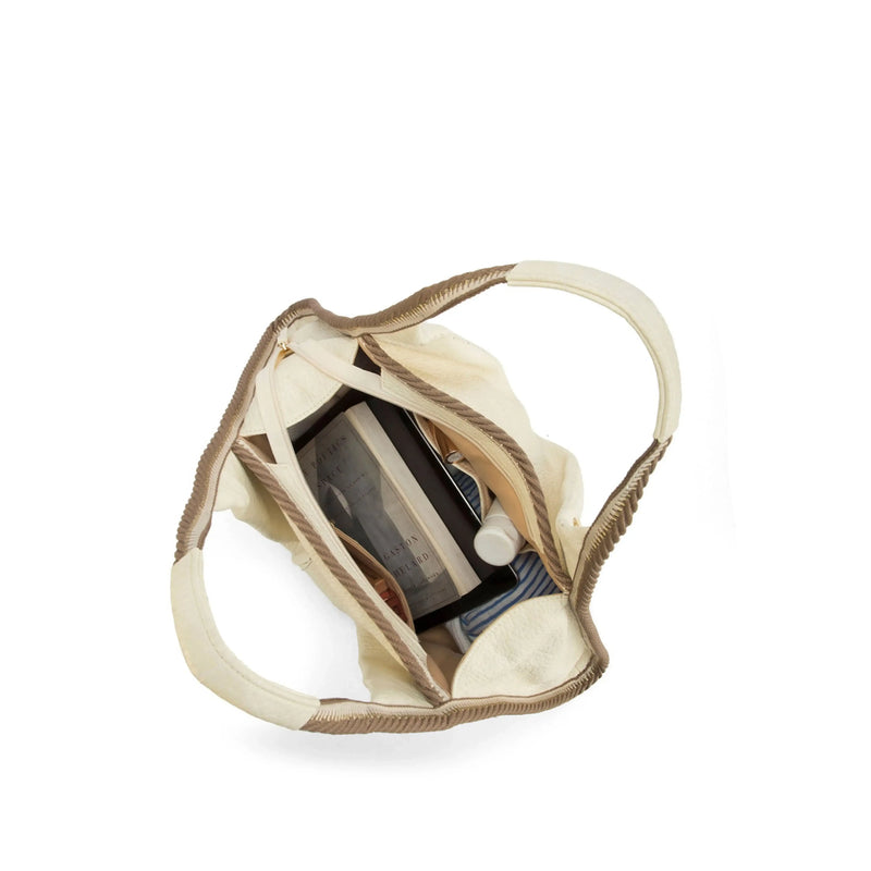 Avril Stylized Beige Hobo Tote