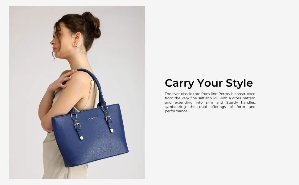 Avril Functional Blue Tote Bag