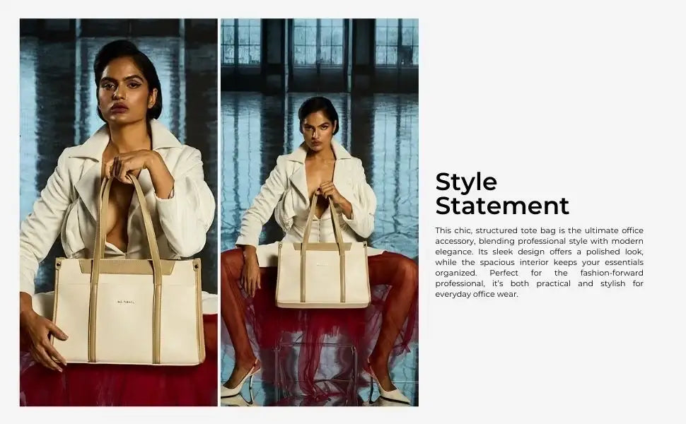 Monroe Dual Color Off White Tote bag