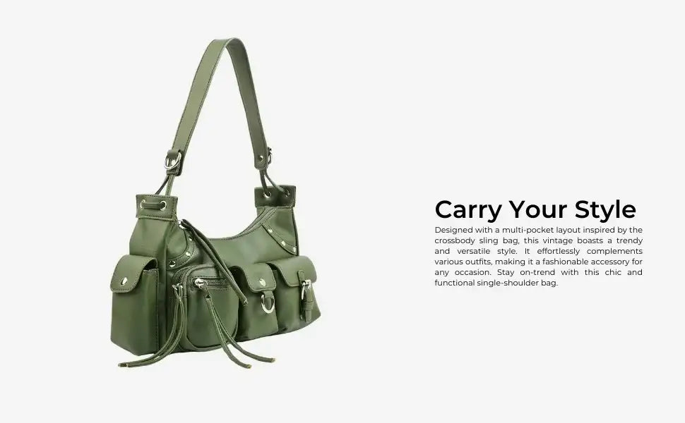 Harper Utility Olive Shoulder Bag