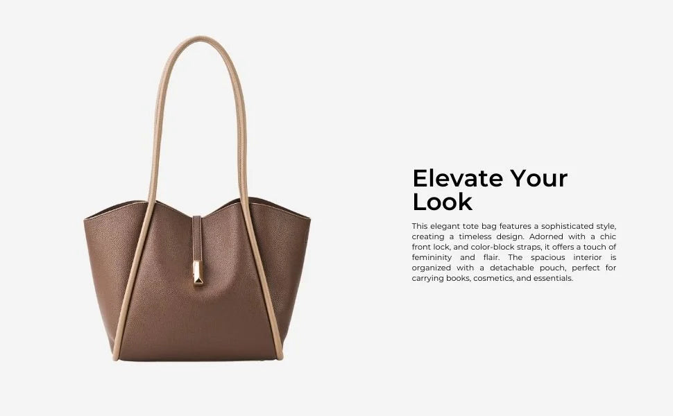 Avril Elegant Everyday Brown Tote bag