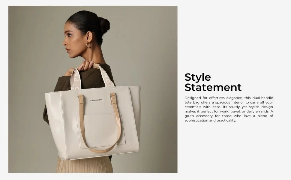 Monroe Color-Blocked Commuter Beige Tote Bag