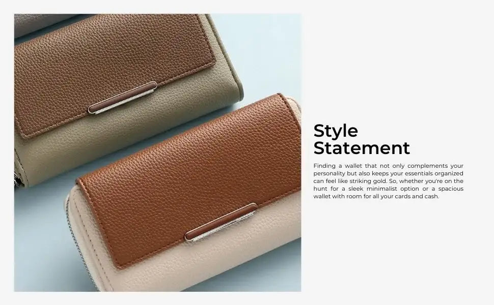 Avril Color-blocked Daily Grey Wallet