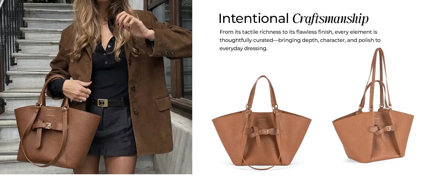 Ella Poise Brown Tote Bag