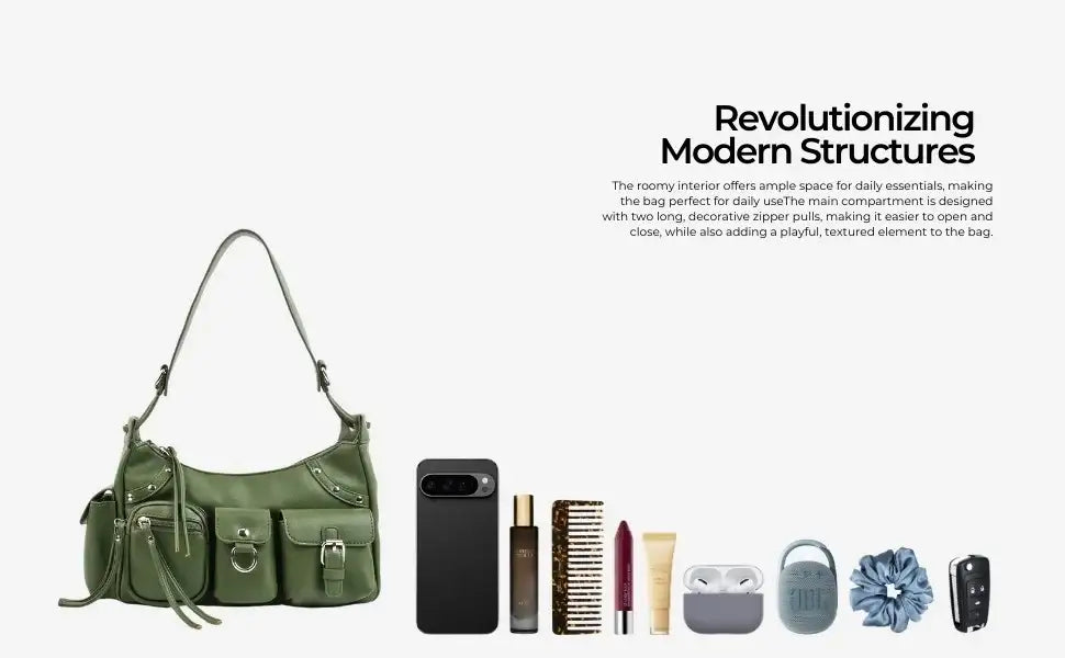 Harper Utility Olive Shoulder Bag