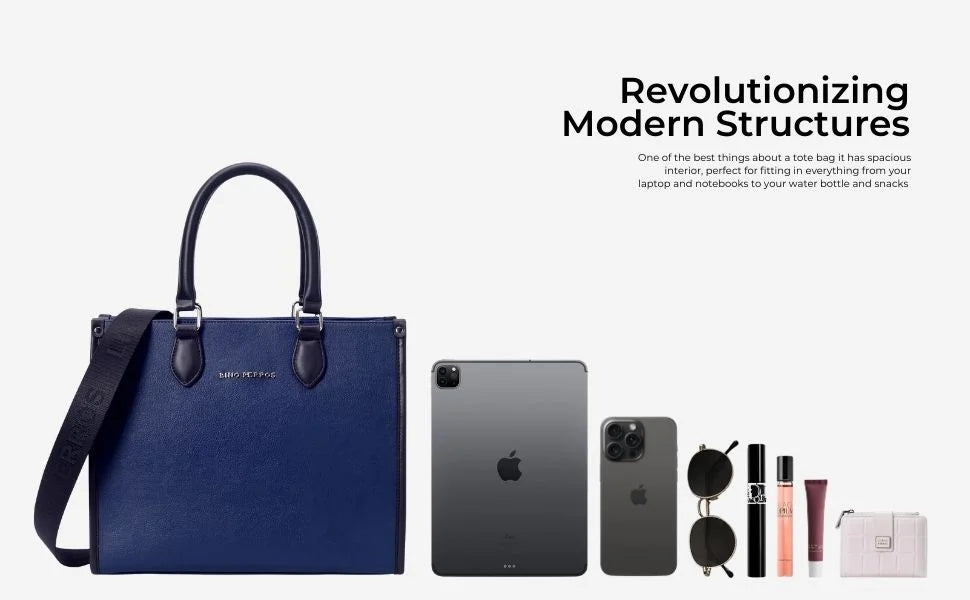 Monroe Versatile Solid Navy Tote Bag