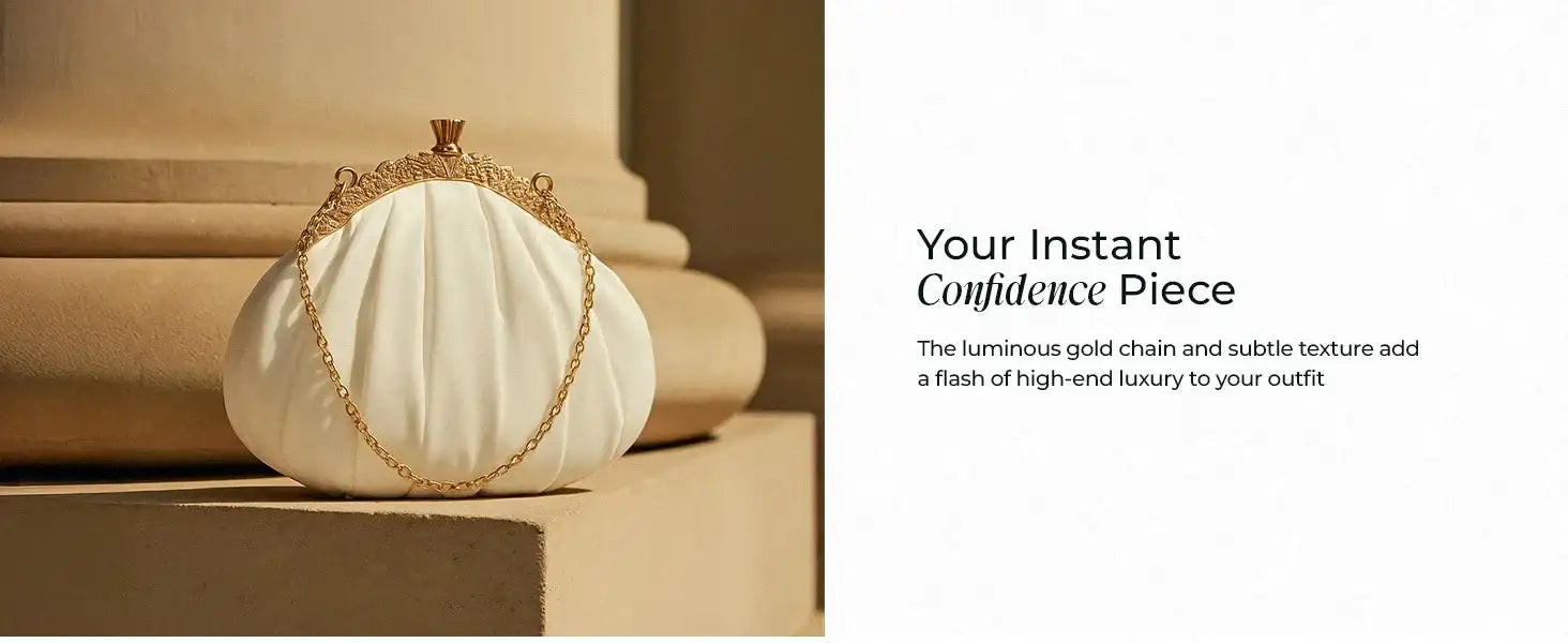 Texas Faye White Clutch