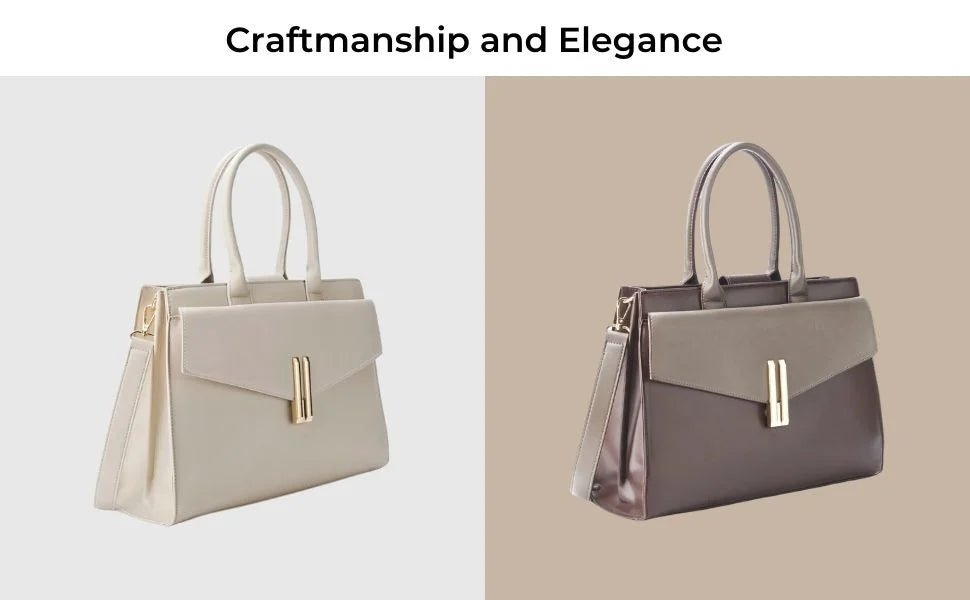 Monroe Structured Beige Satchel Bag