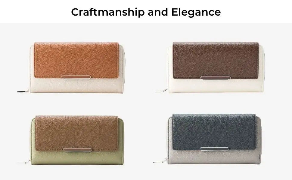 Avril Color-blocked Daily Grey Wallet
