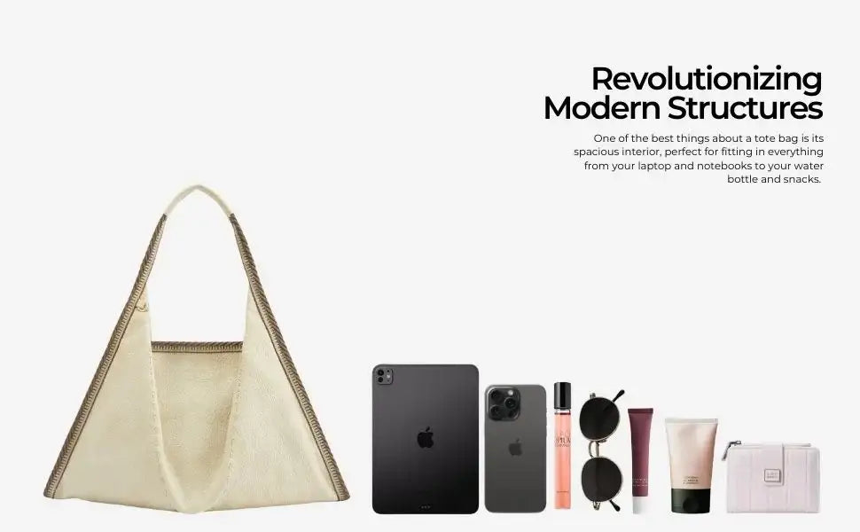 Avril Stylized Beige Hobo Tote