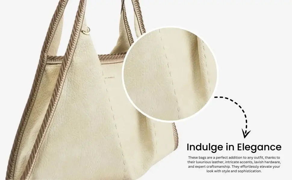 Avril Stylized Beige Hobo Tote