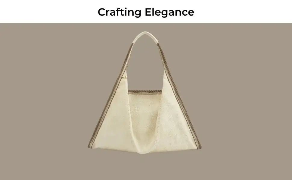 Avril Stylized Beige Hobo Tote