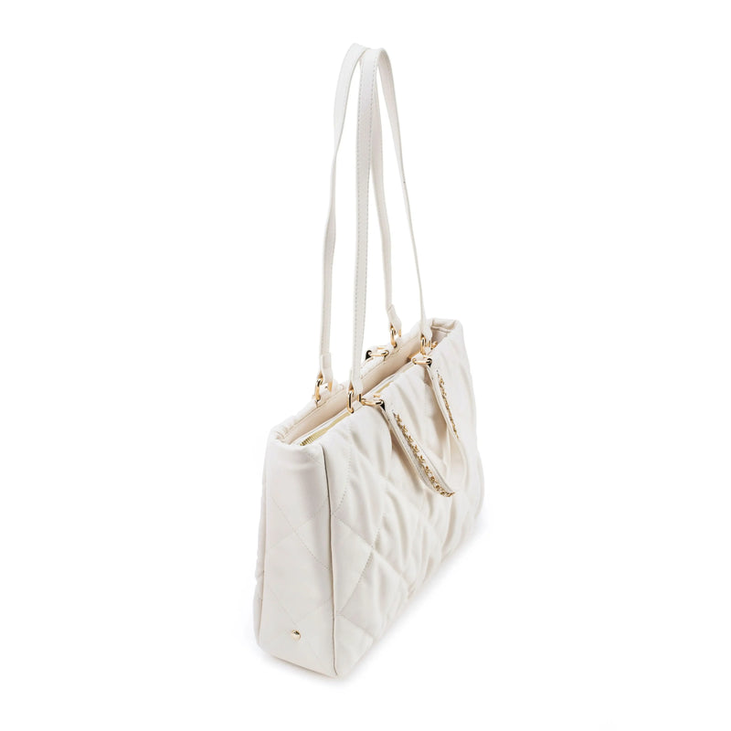 Maddie Quilted  Black Tote Bag