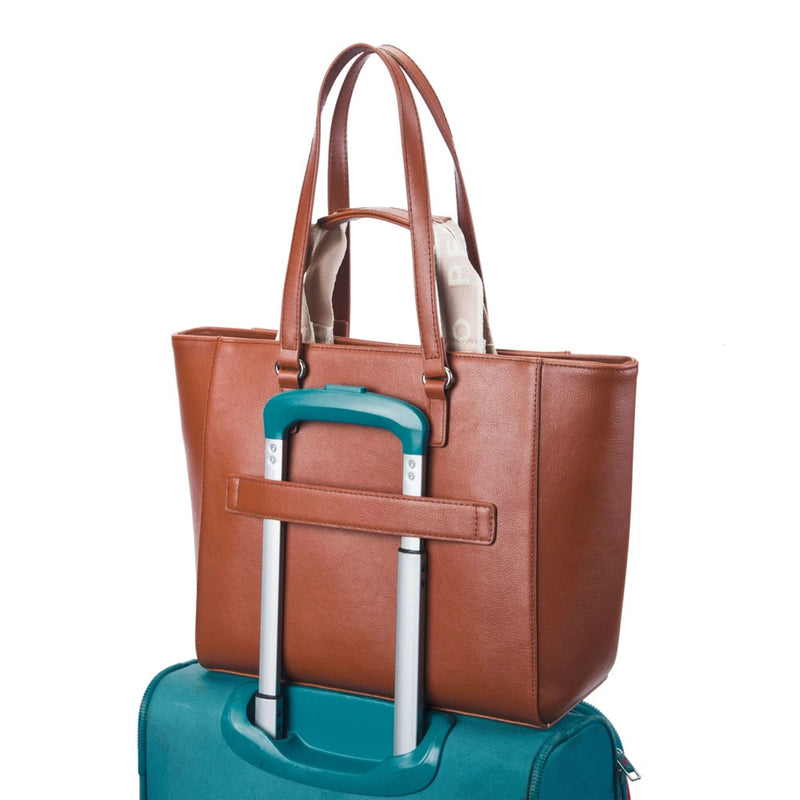 Monroe Color-Blocked Commuter Beige Tote Bag