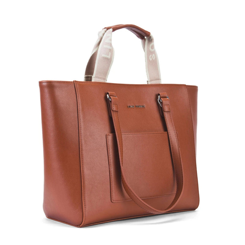 Monroe Color-Blocked Commuter Beige Tote Bag