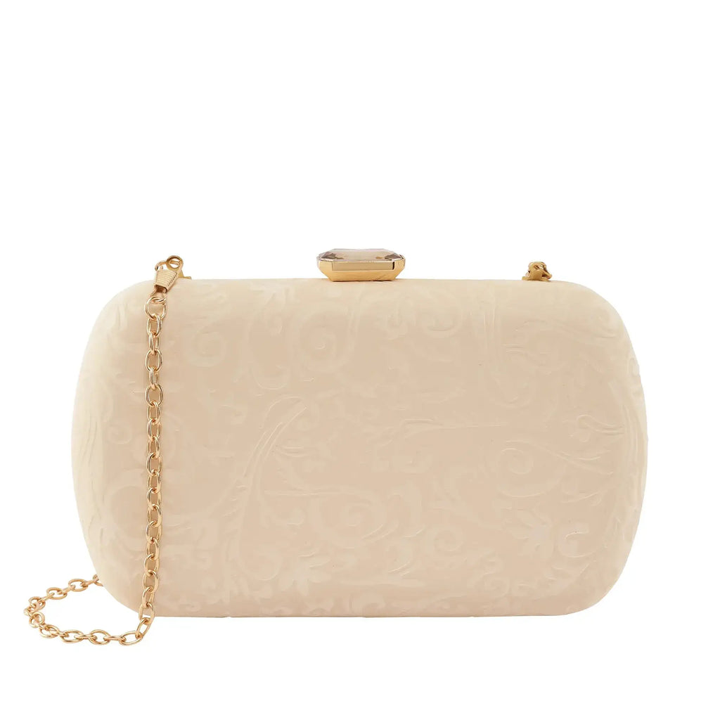 Texas Stylish Off White Clutch - Lino Perros