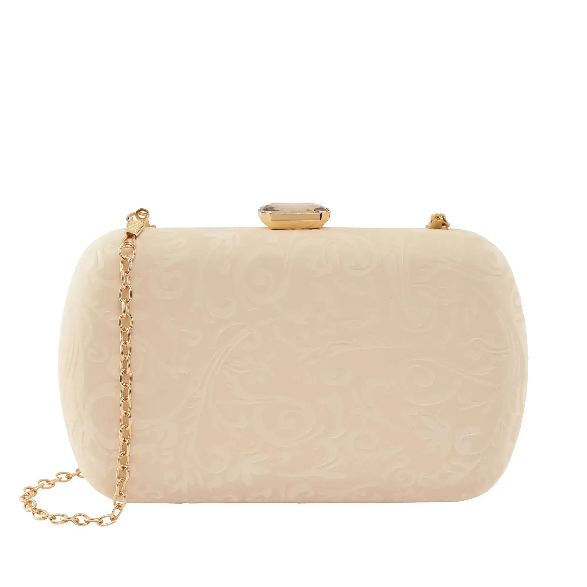 Texas Stylish Off White Clutch - Lino Perros