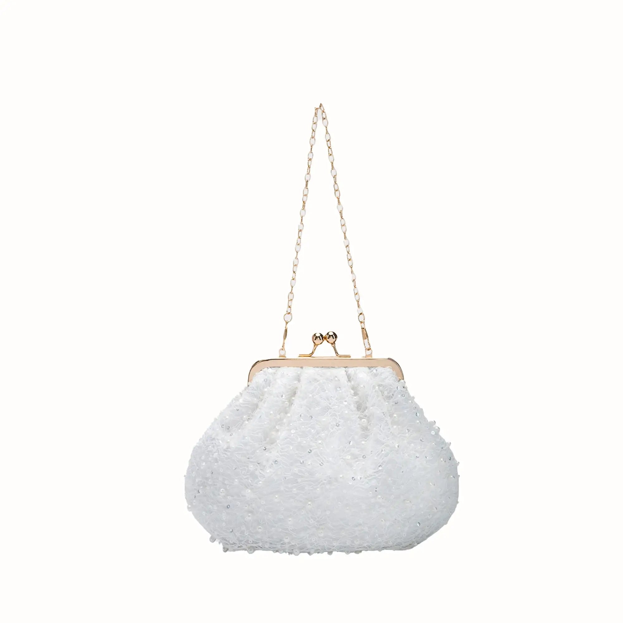 Texas Nora Pearl White Clutch - Lino Perros