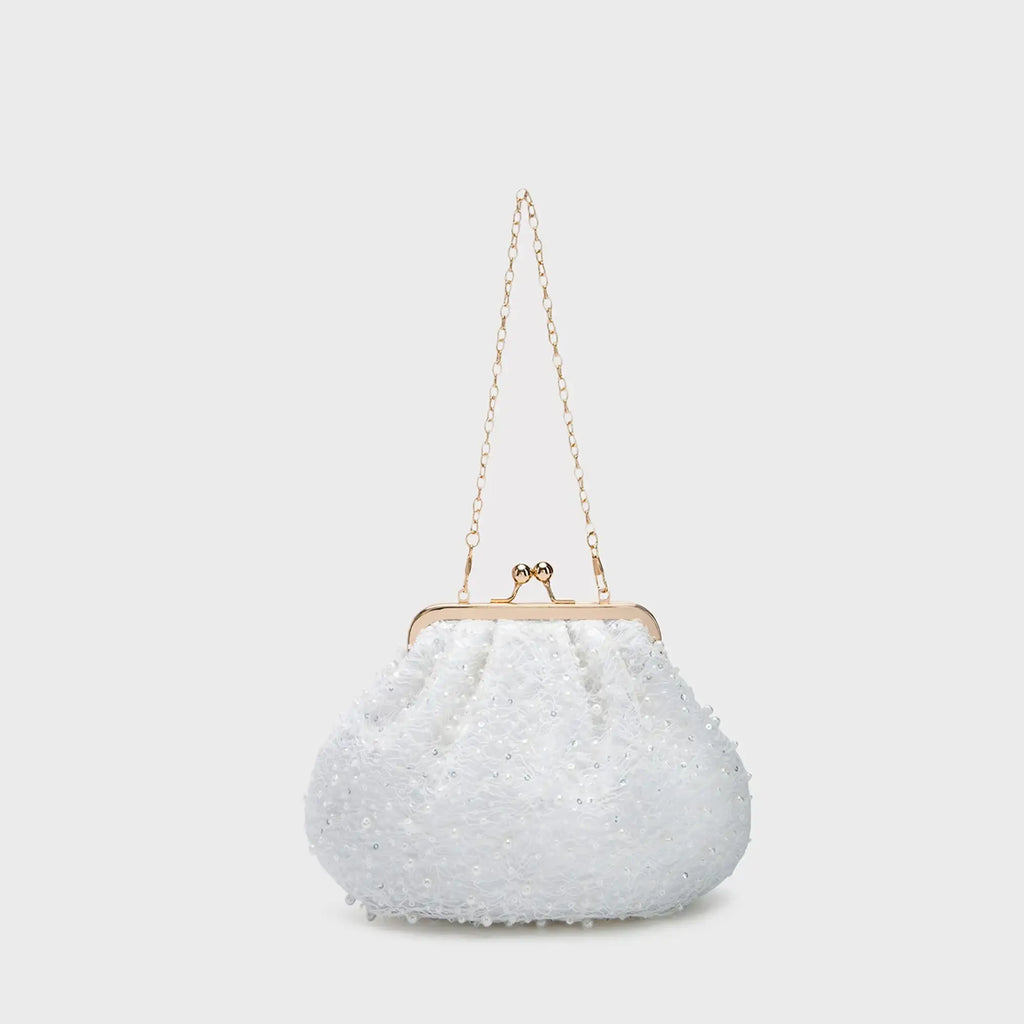 Texas Nora Pearl White Clutch - Lino Perros
