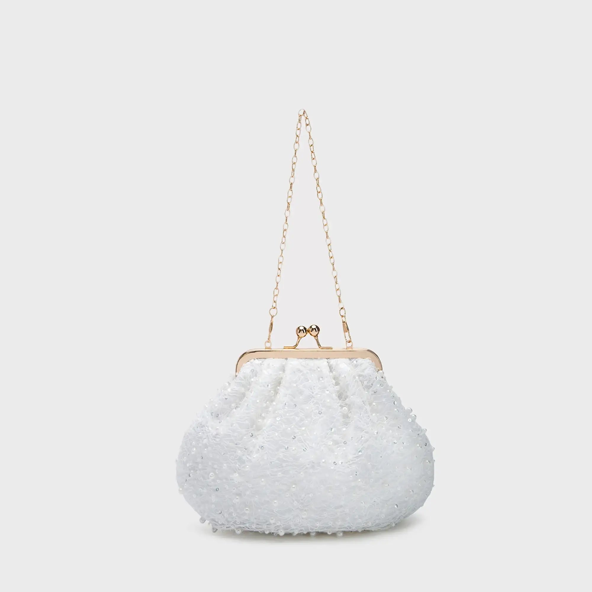 Texas Nora Pearl White Clutch - Lino Perros