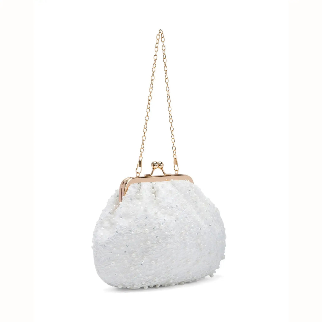 Texas Nora Pearl White Clutch - Lino Perros