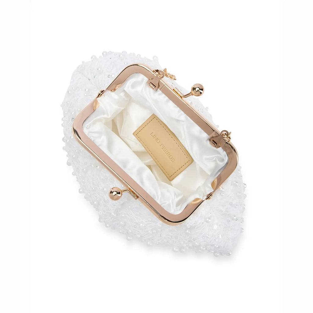 Texas Nora Pearl White Clutch - Lino Perros