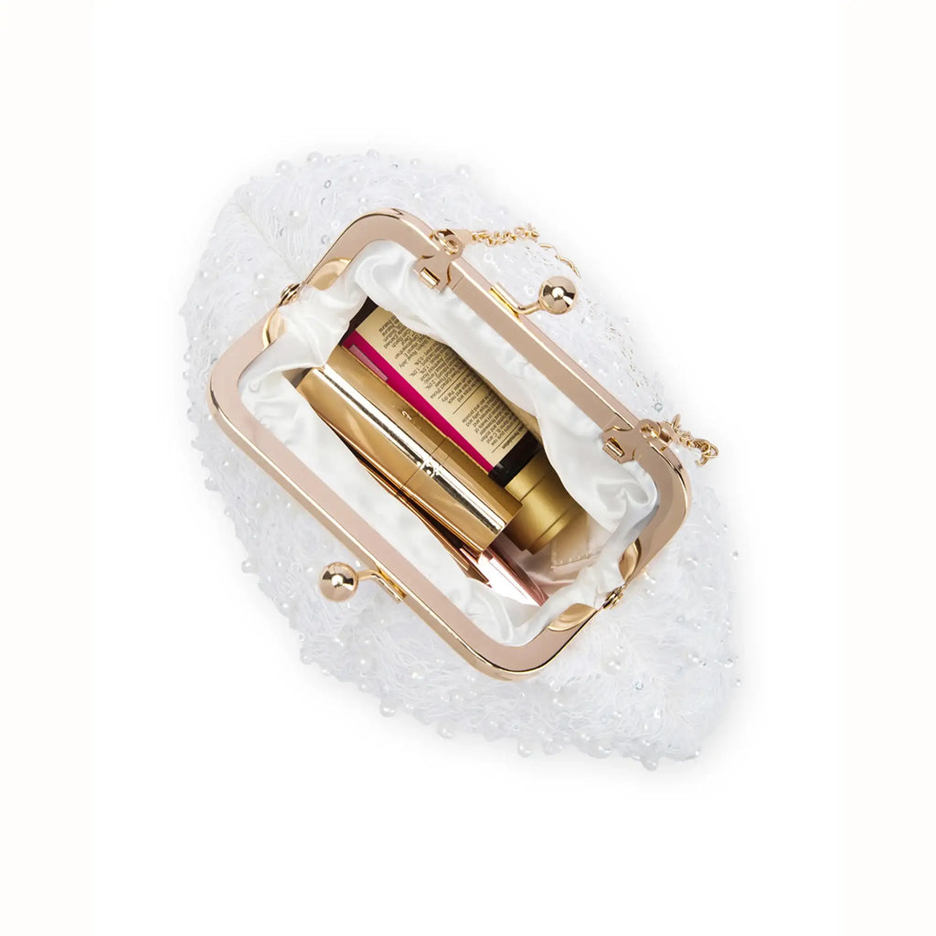 Texas Nora Pearl White Clutch - Lino Perros