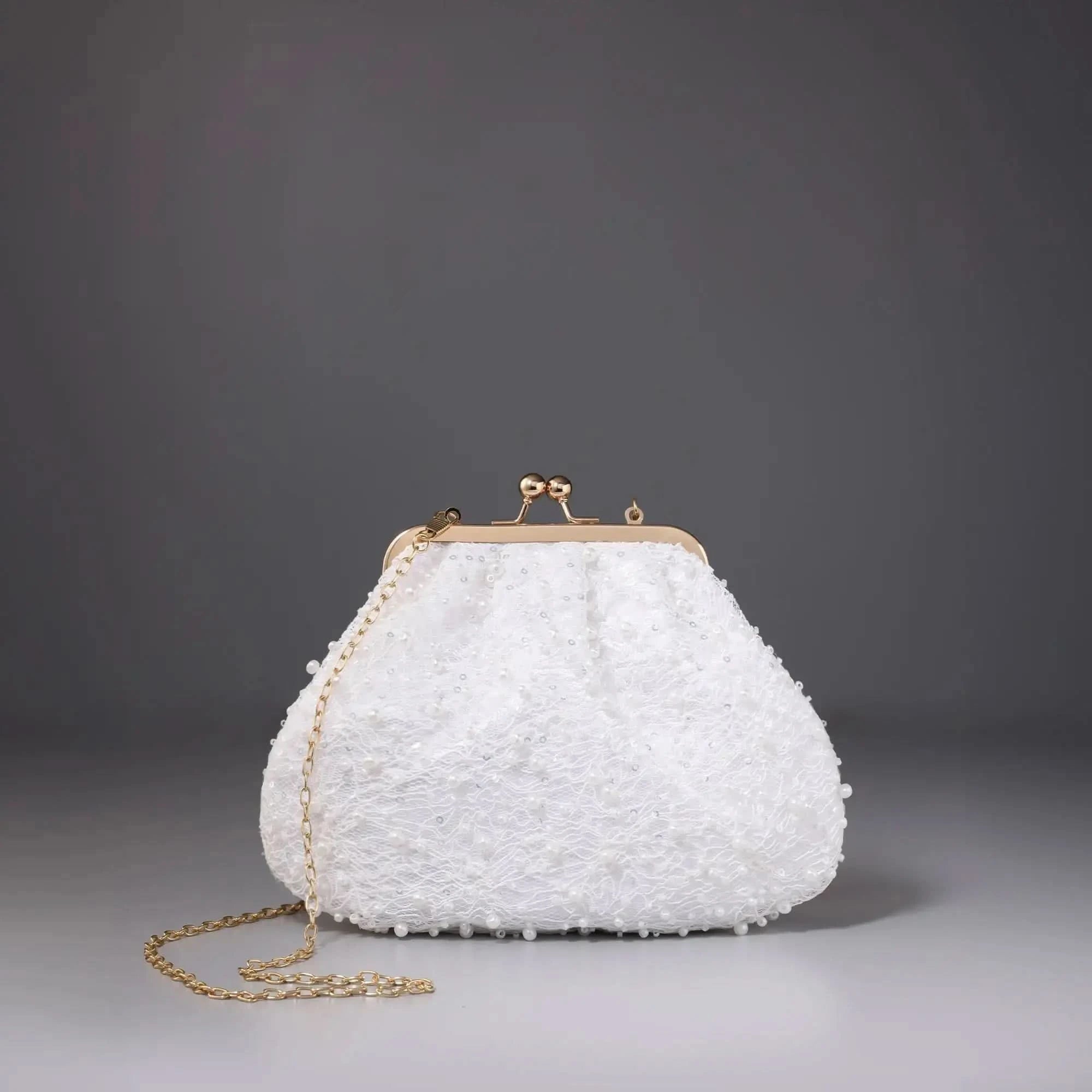 Texas Nora Pearl White Clutch