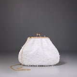 Texas Nora Pearl White Clutch