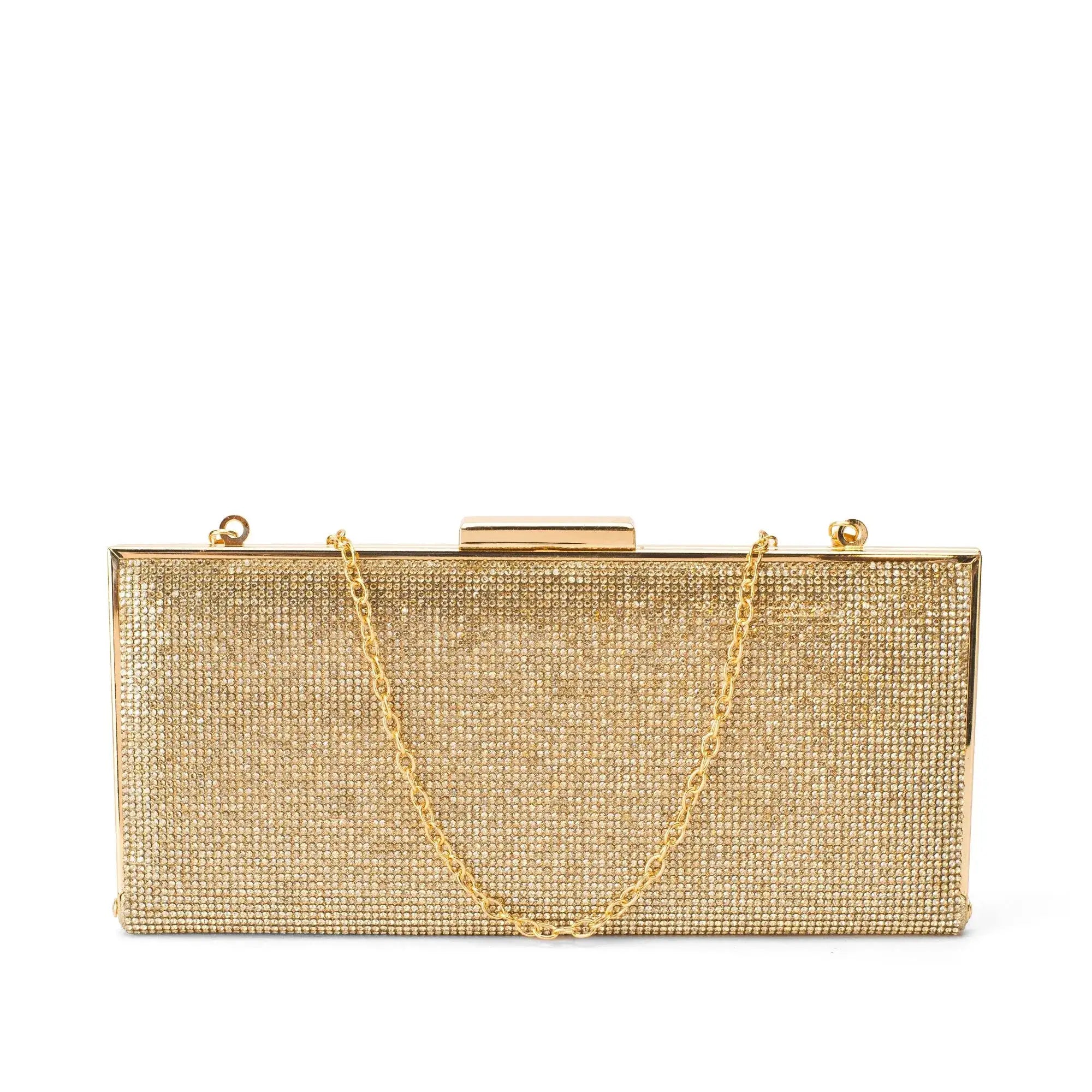 Texas Light Gold Glam Clutch - Lino Perros