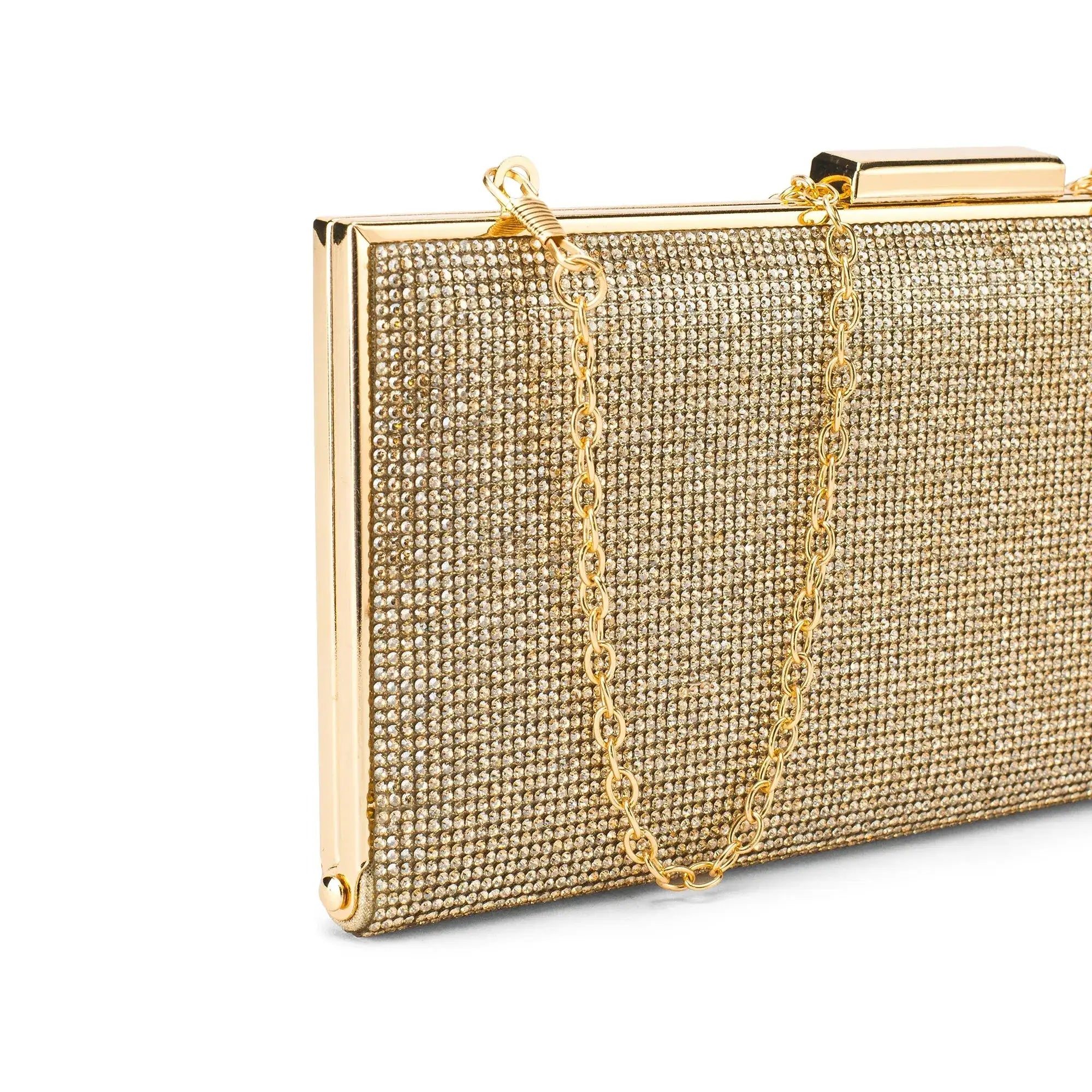 Texas Light Gold Glam Clutch - Lino Perros