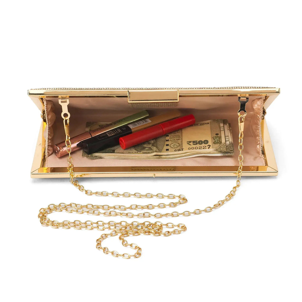 Texas Light Gold Glam Clutch - Lino Perros