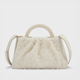 Texas Rosa Pearl-White Clutch