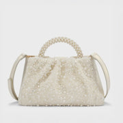 Texas Rosa Pearl-White Clutch