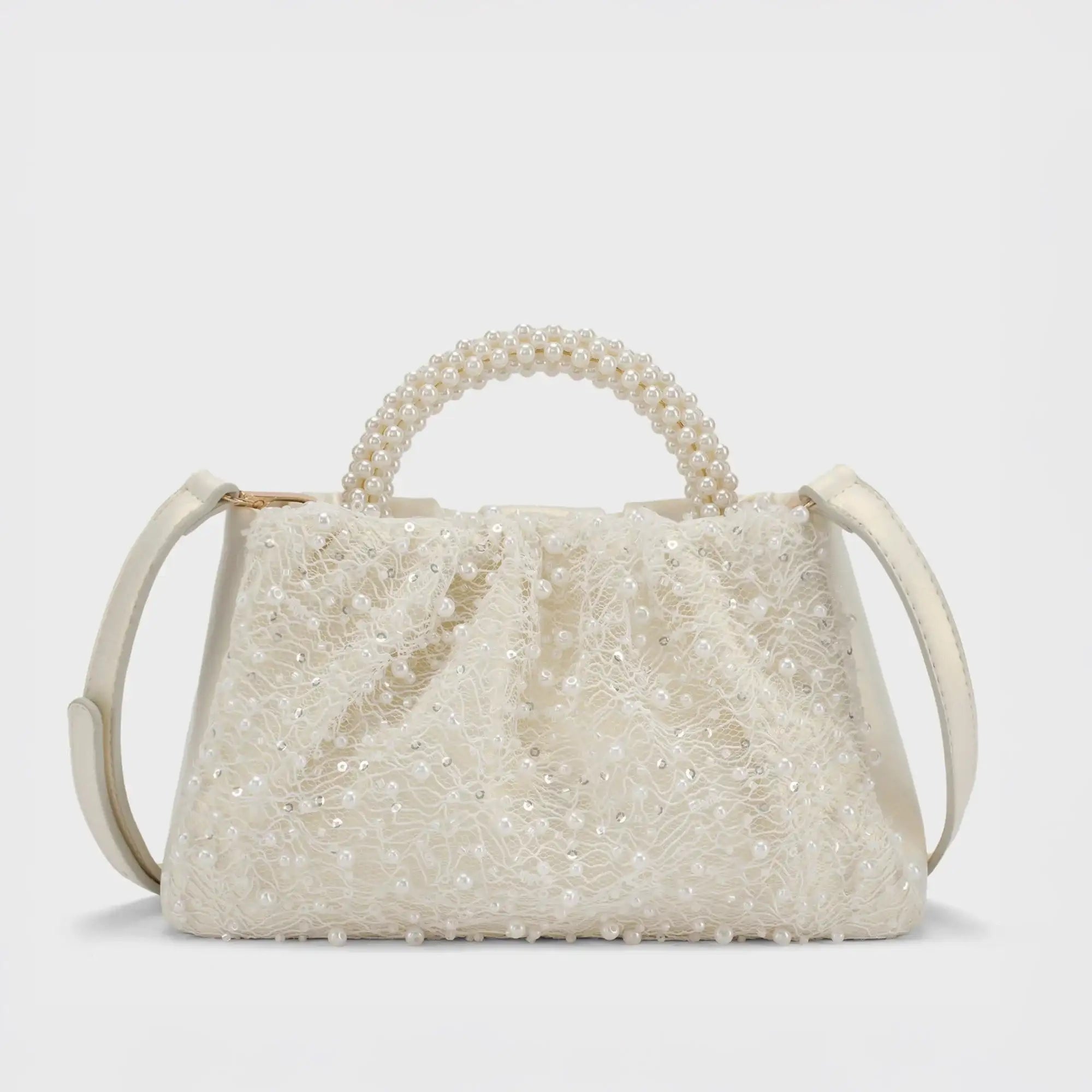 Texas Rosa Pearl-White Clutch - Lino Perros