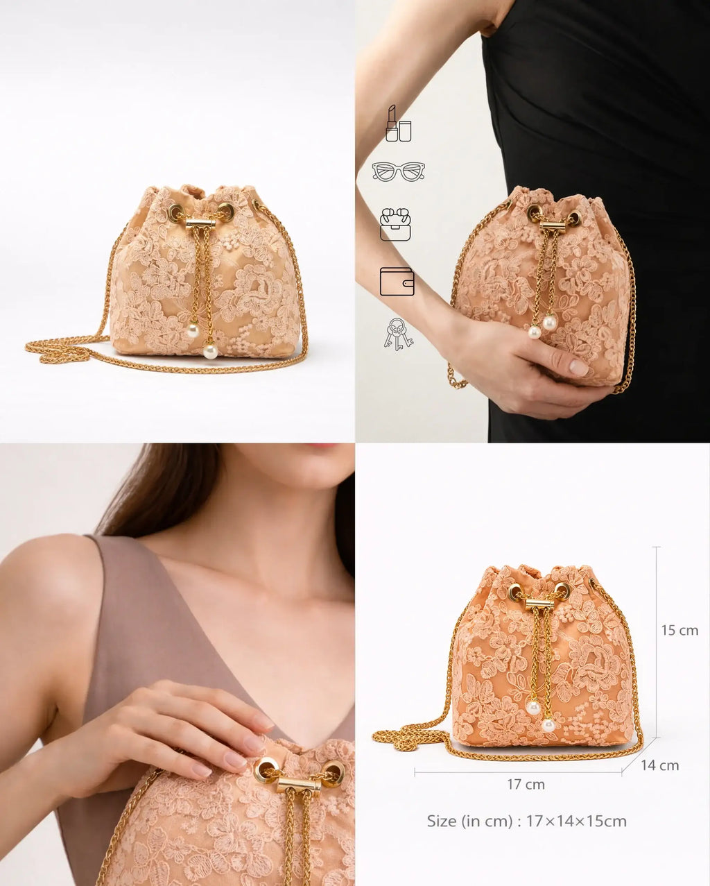 Texas Clara Peach Clutch - Lino Perros