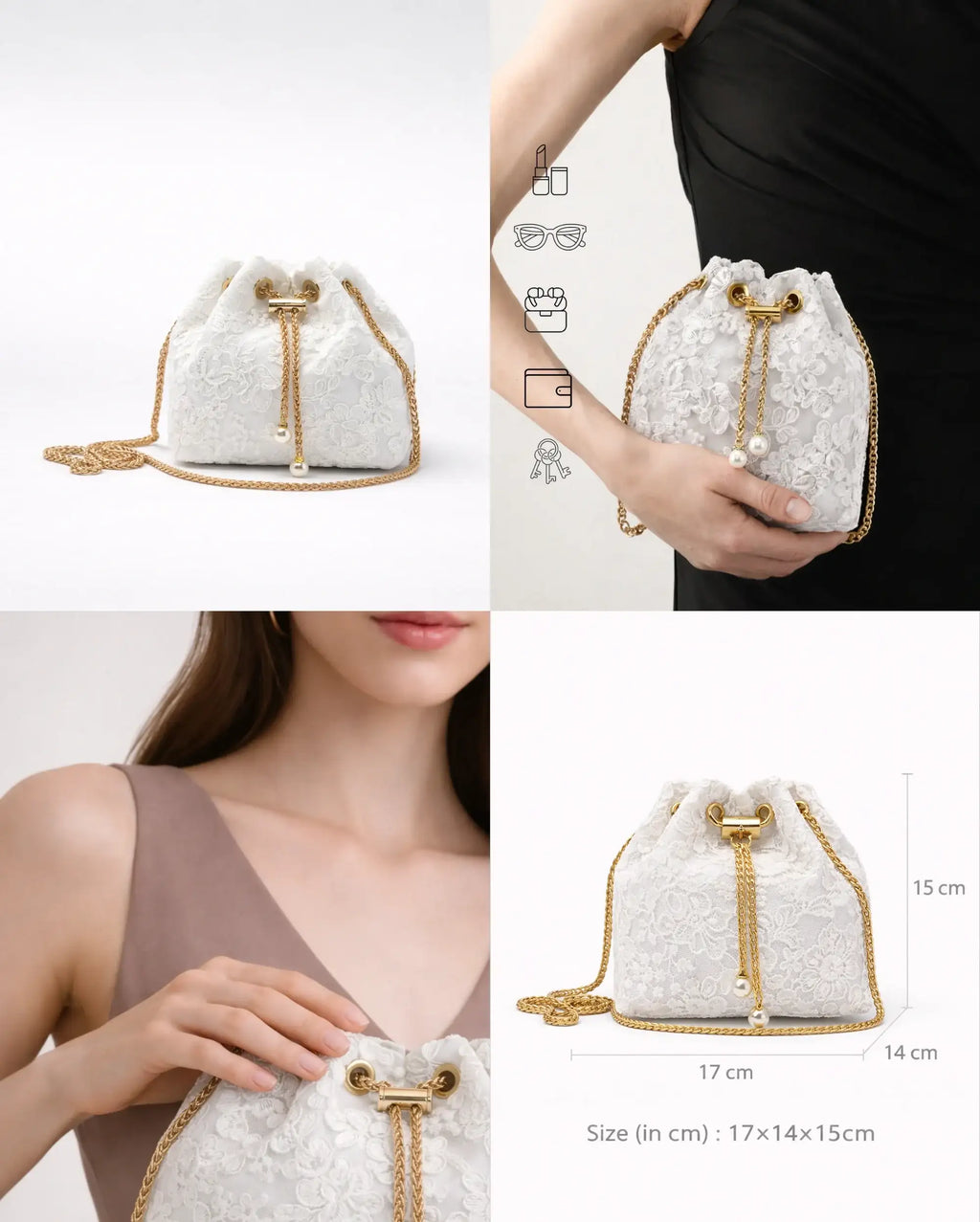 Texas Clara White Clutch - Lino Perros