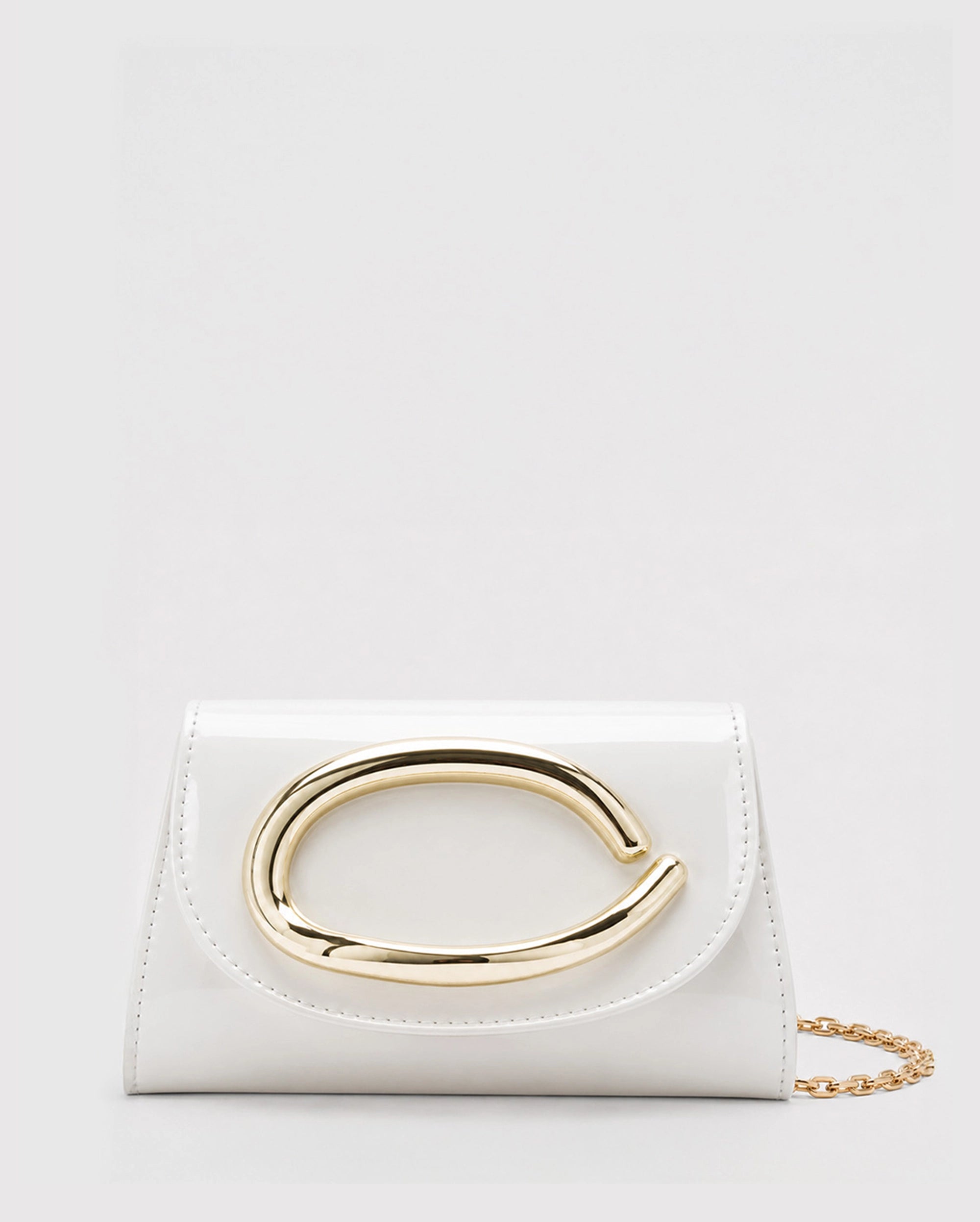 Texas Ellipse Off-White Clutch