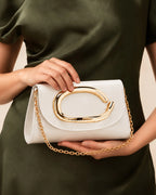 Texas Ellipse Off-White Clutch