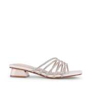 Gabbana Rhinestone Embellished Off White Flats