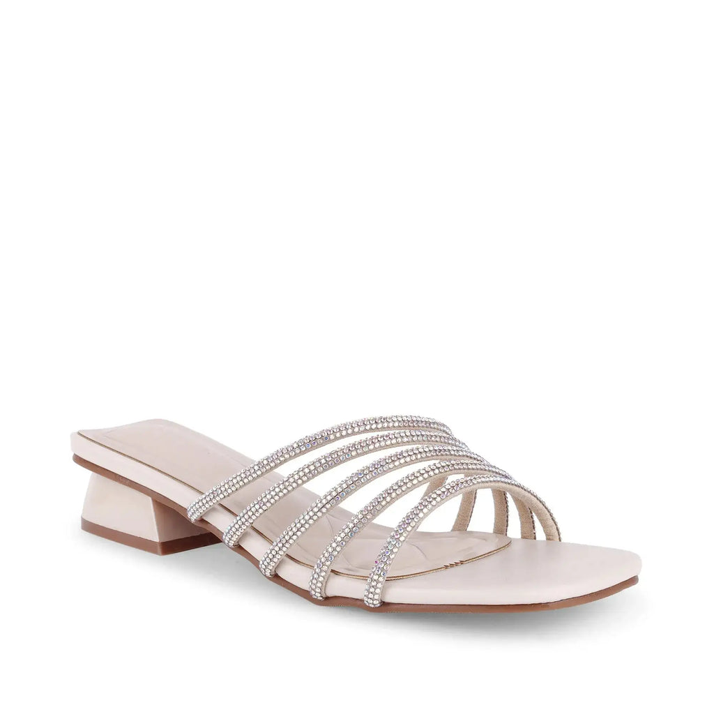 Gabbana Rhinestone Embellished Off White Flats - Lino Perros