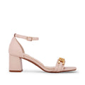 Gabbana Chain Link Beige Block Heels - Lino Perros