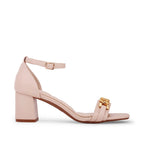 Gabbana Chain Link Beige Block Heels - Lino Perros