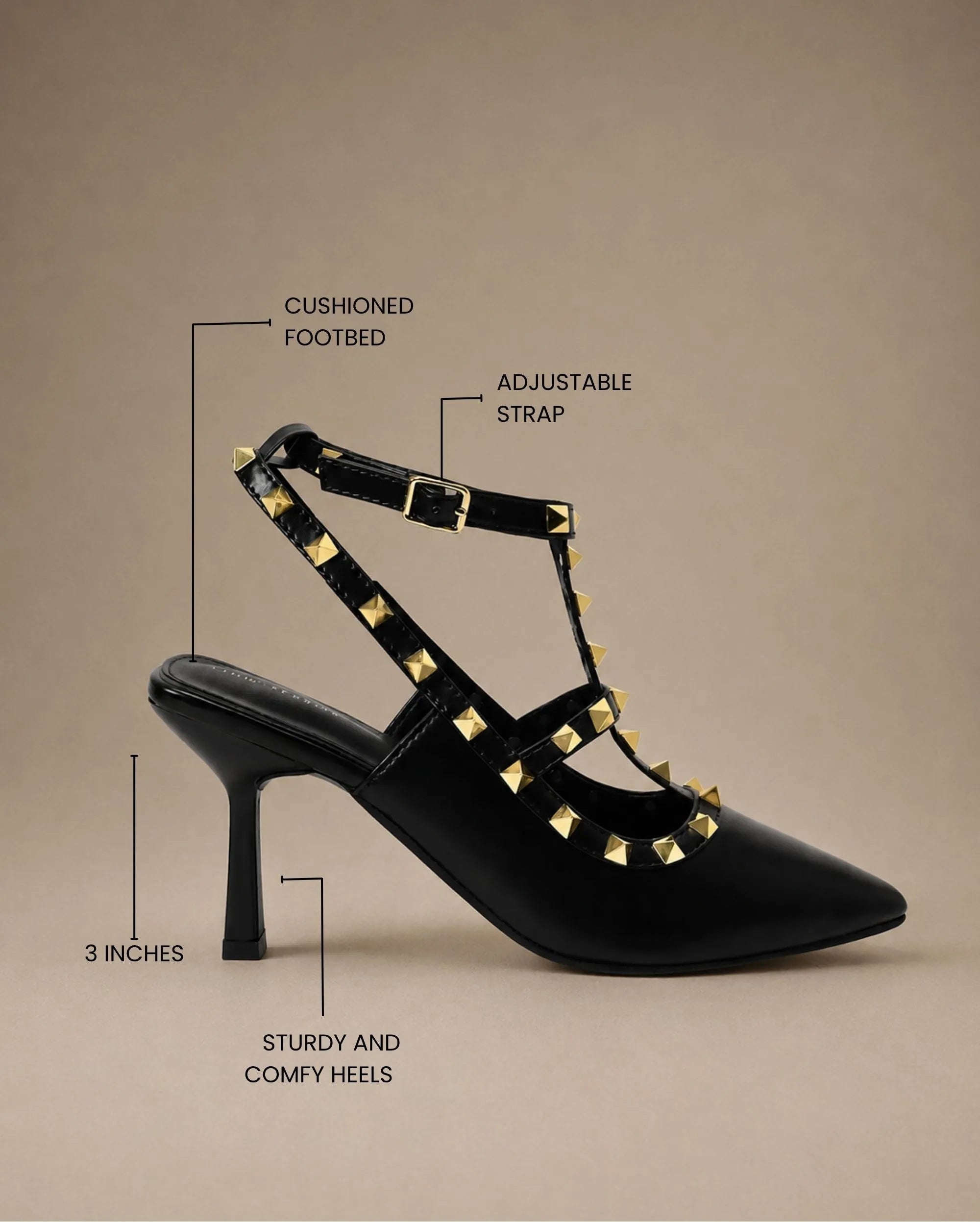Victoria Cage Jet Black Stilettos - Lino Perros