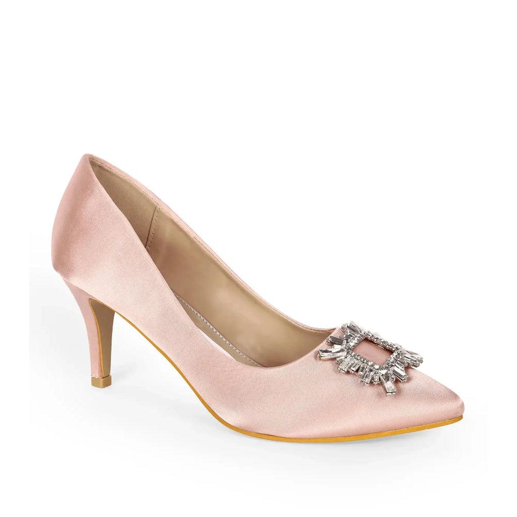 Gaga Crystal Broach Peach Pumps - Lino Perros